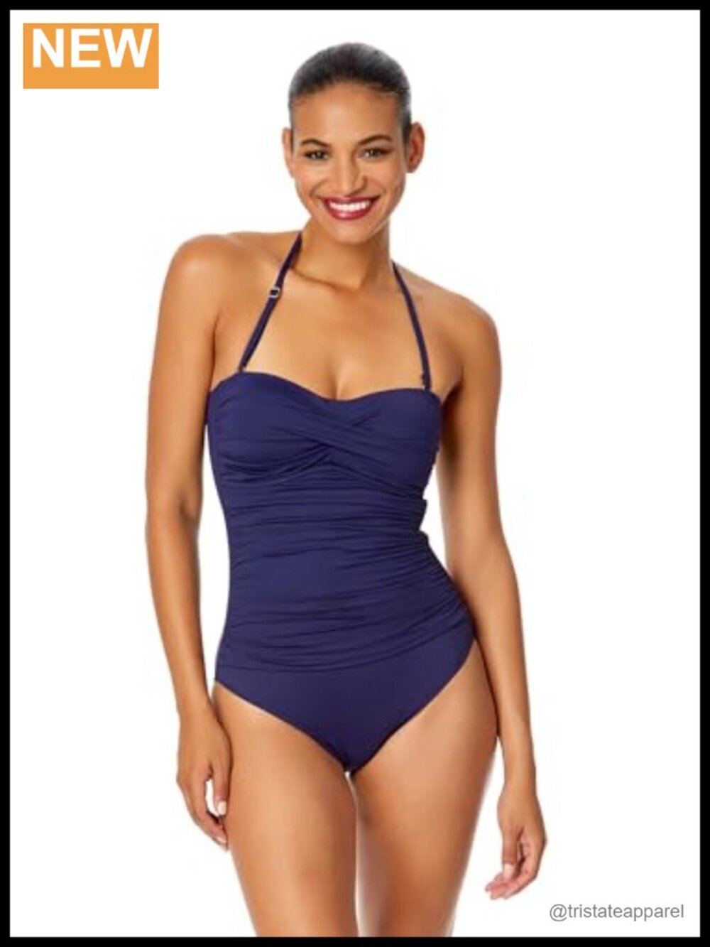 Anne Cole Women's Front-Shirred Bandeau One-Piece Swimsuit